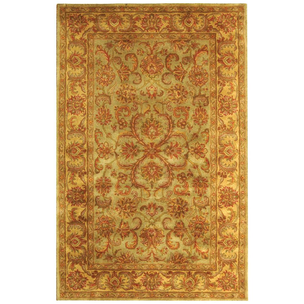 HERITAGE, GREEN / GOLD, 5' X 8', Area Rug. Picture 1