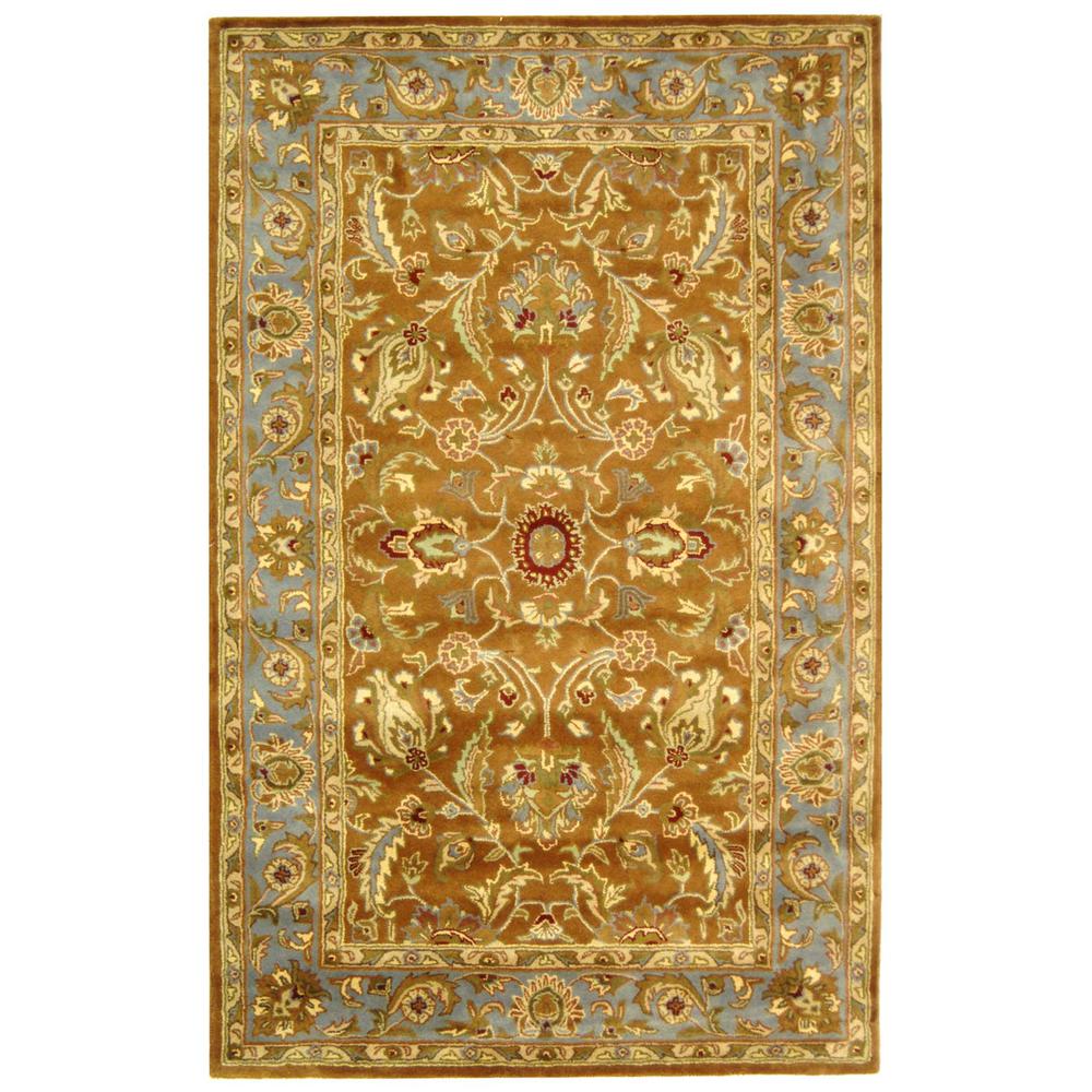 HERITAGE, BROWN / BLUE, 5' X 8', Area Rug, HG812A-5. Picture 1