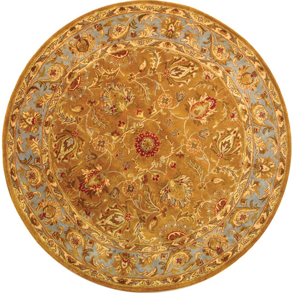 HERITAGE, BROWN / BLUE, 6' X 6' Round, Area Rug, HG812A-6R. The main picture.