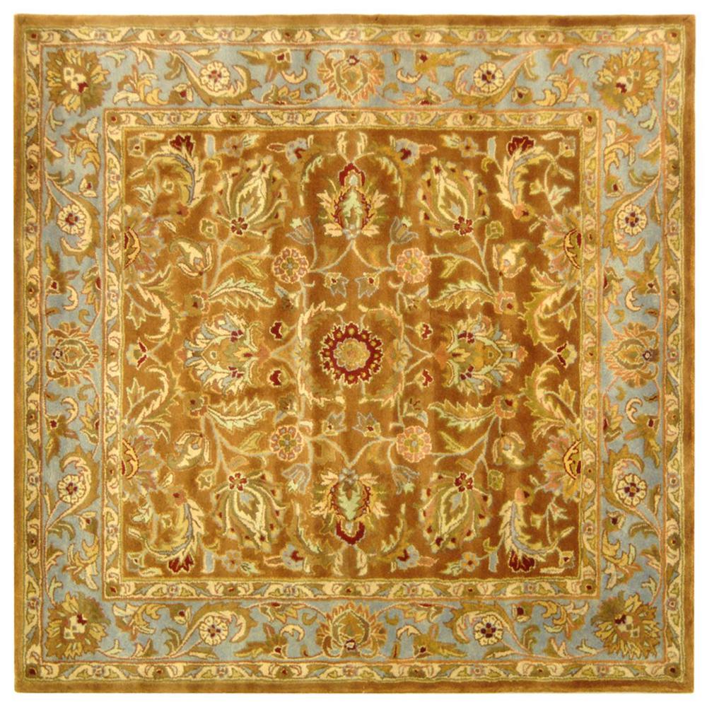 HERITAGE, BROWN / BLUE, 6' X 6' Square, Area Rug, HG812A-6SQ. Picture 1