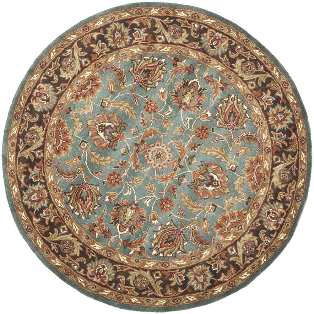 HERITAGE, BLUE / BROWN, 6' X 6' Round, Area Rug, HG812B-6R. Picture 1