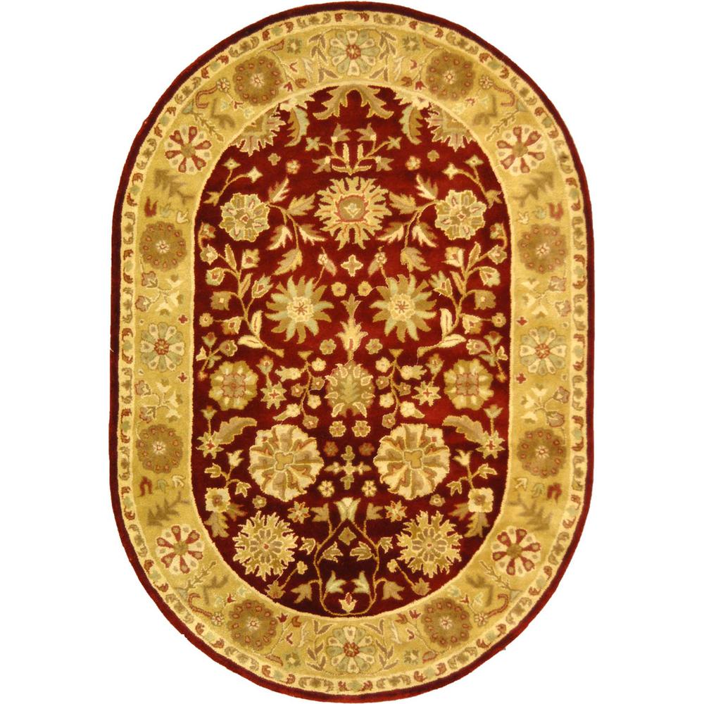HERITAGE, RED / GOLD, 4'-6" X 6'-6" Oval, Area Rug, HG813A-5OV. Picture 1