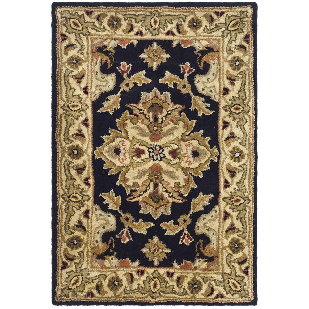 HERITAGE, BLACK / IVORY, 2' X 3', Area Rug, HG817A-2. Picture 1