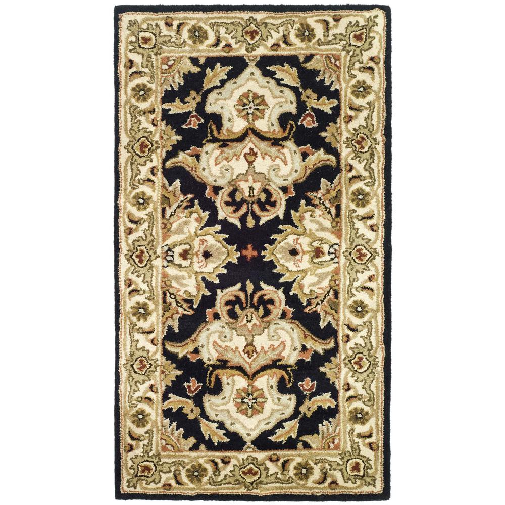 HERITAGE, BLACK / IVORY, 2'-3" X 4', Area Rug. Picture 1