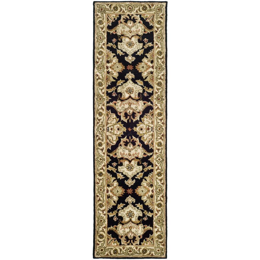 HERITAGE, BLACK / IVORY, 2'-3" X 8', Area Rug, HG817A-28. Picture 1