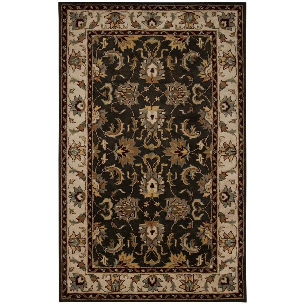 HERITAGE, BLACK / IVORY, 5' X 8', Area Rug. The main picture.
