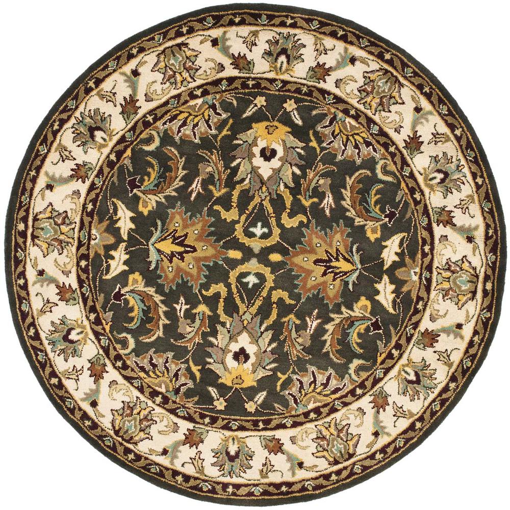HERITAGE, BLACK / IVORY, 6' X 6' Round, Area Rug, HG819A-6R. Picture 1