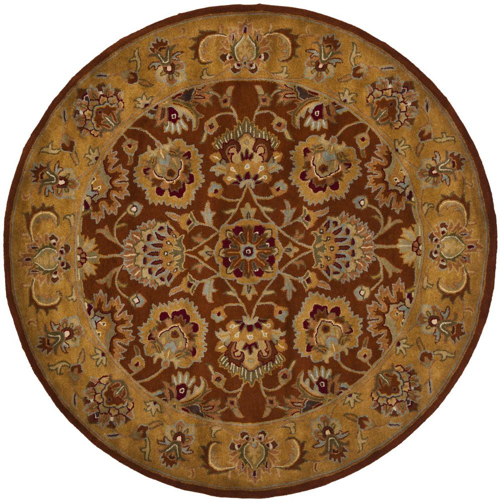 HERITAGE, RED / NATURAL, 6' X 6' Round, Area Rug, HG820A-6R. Picture 1