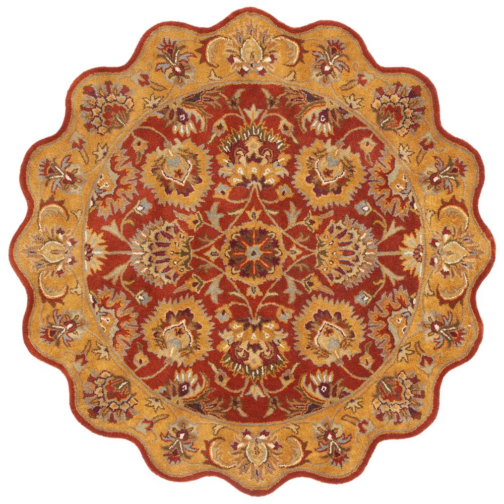 HERITAGE, RED / NATURAL, 6' X 6' Round, Area Rug, HG820A-6RS. Picture 2