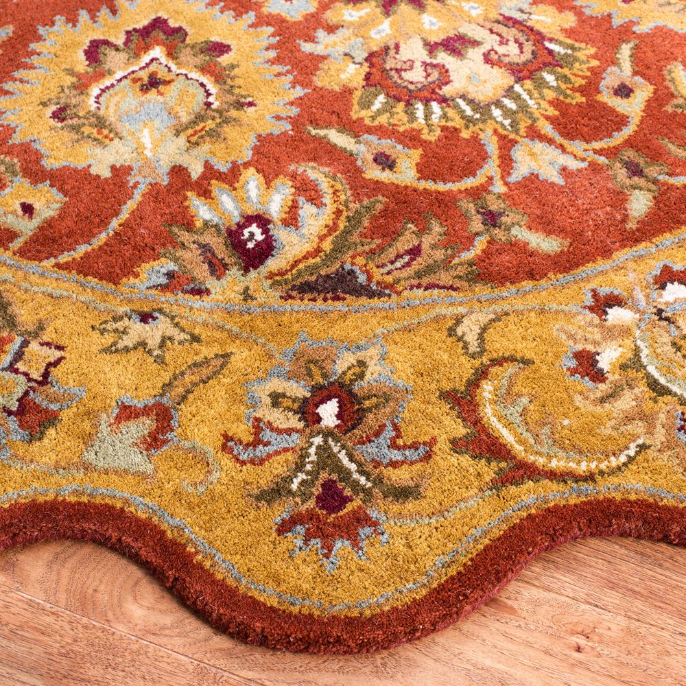 HERITAGE, RED / NATURAL, 6' X 6' Round, Area Rug, HG820A-6RS. Picture 3