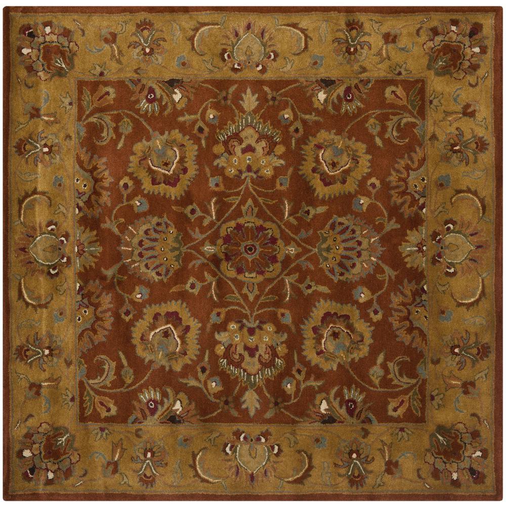 HERITAGE, RED / NATURAL, 6' X 6' Square, Area Rug. Picture 1