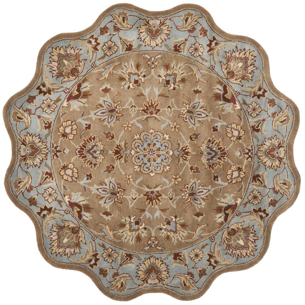 HERITAGE, BEIGE / BLUE, 6' X 6' Round, Area Rug, HG821A-6RS. Picture 1