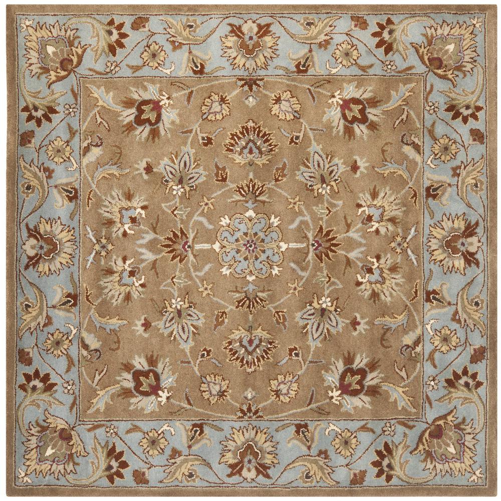 HERITAGE, BEIGE / BLUE, 6' X 6' Square, Area Rug, HG821A-6SQ. Picture 1