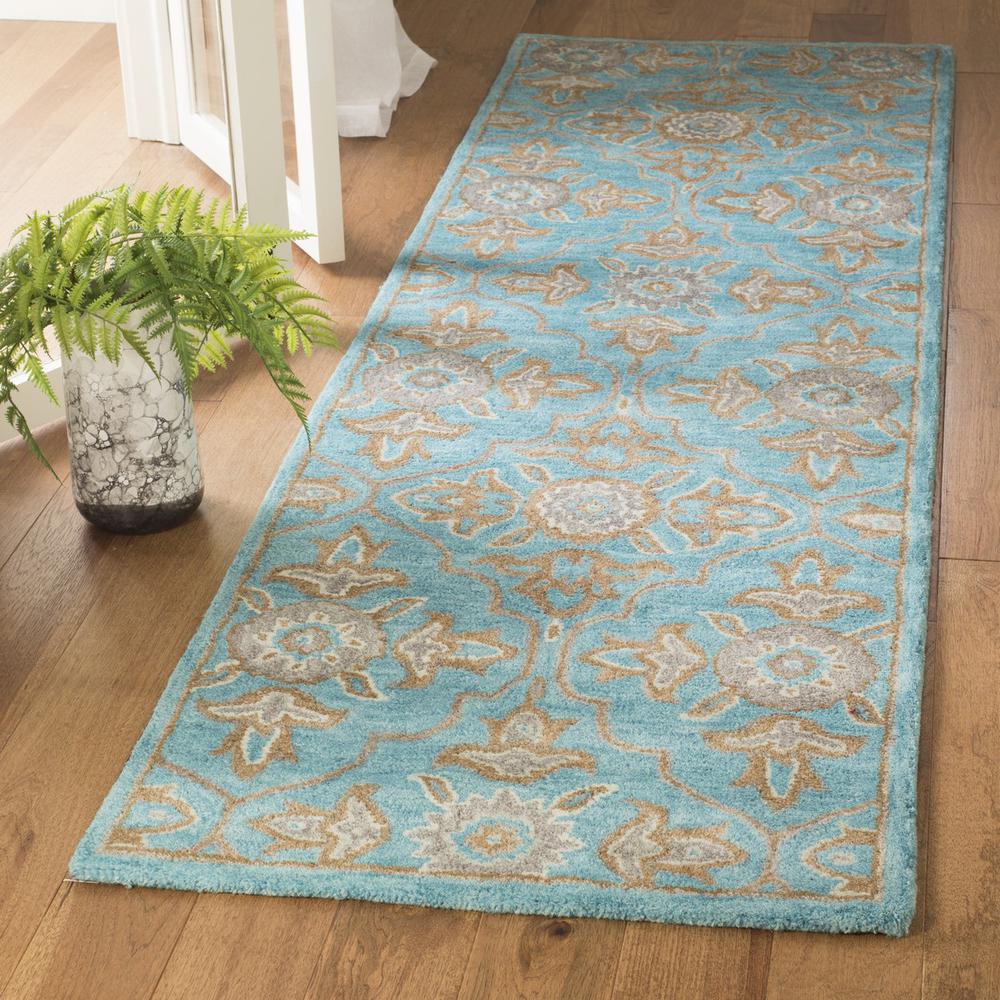 HERITAGE, TURQUOISE / MULTI, 2'-3" X 8', Area Rug. Picture 1