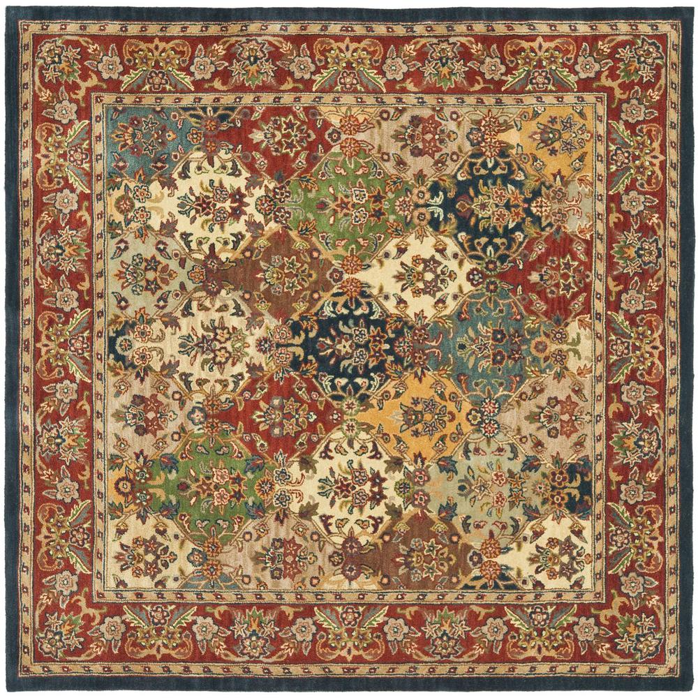 HERITAGE, MULTI / BURGUNDY, 8' X 8' Square, Area Rug. The main picture.