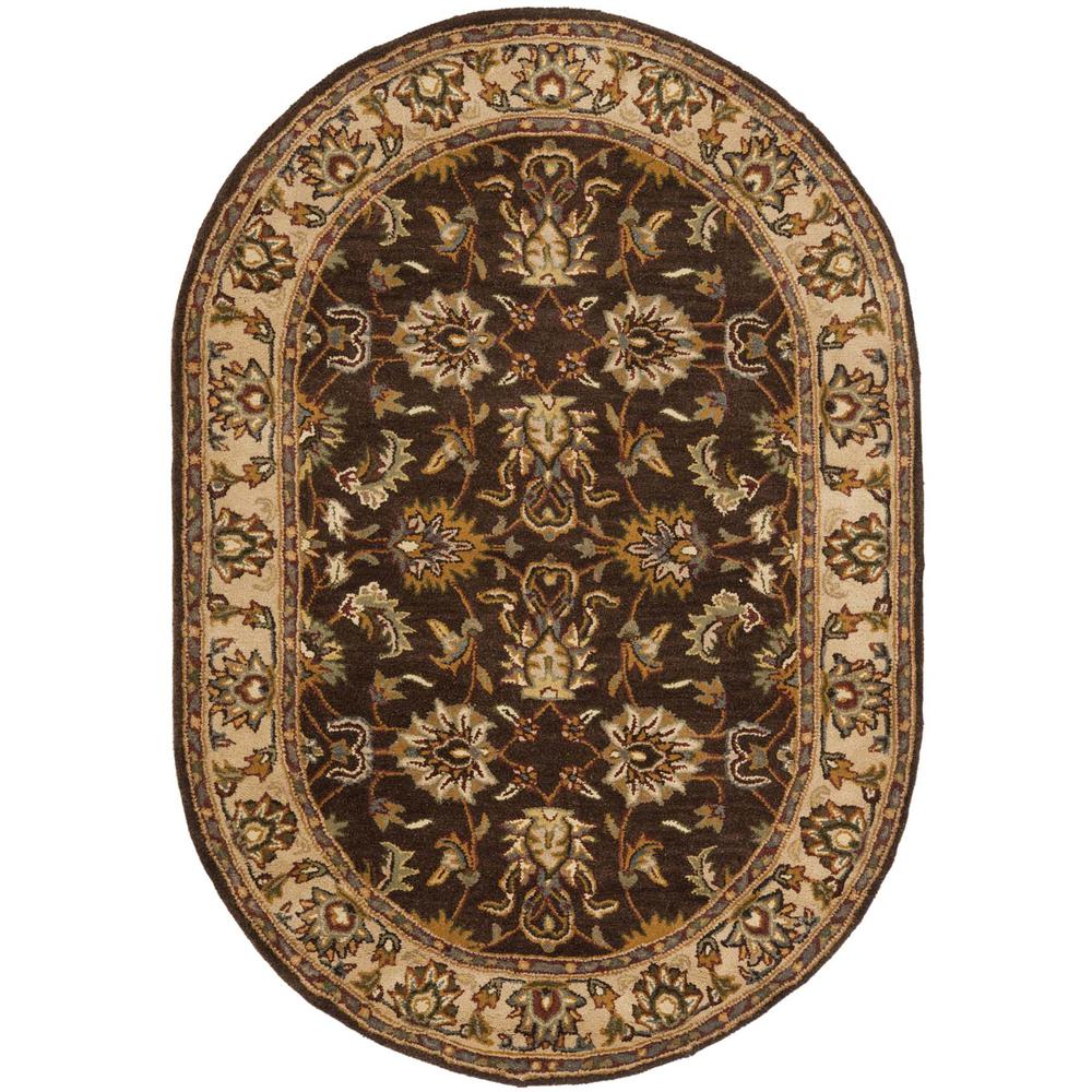 HERITAGE, BROWN / IVORY, 4'-6" X 6'-6" Oval, Area Rug, HG912A-5OV. Picture 1