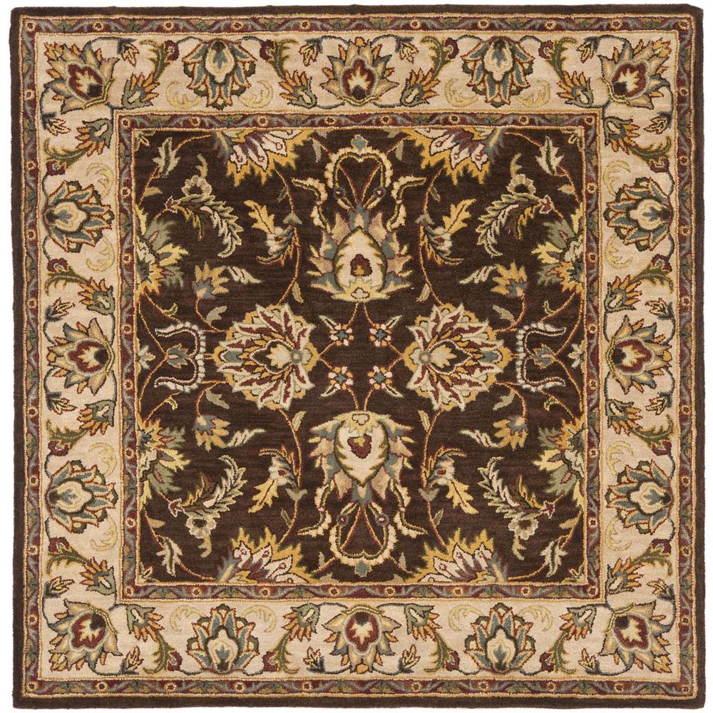 HERITAGE, BROWN / IVORY, 6' X 6' Square, Area Rug. The main picture.
