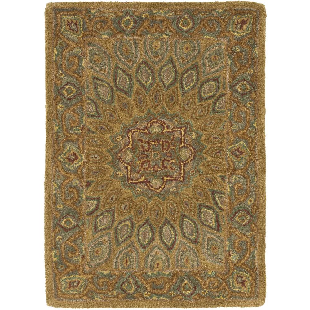 HERITAGE, LIGHT BROWN / GREY, 2' X 3', Area Rug. Picture 1