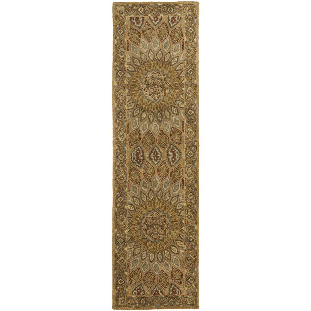 HERITAGE, LIGHT BROWN / GREY, 2'-3" X 8', Area Rug. Picture 1