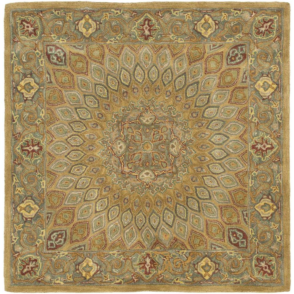 HERITAGE, LIGHT BROWN / GREY, 6' X 6' Square, Area Rug. Picture 1