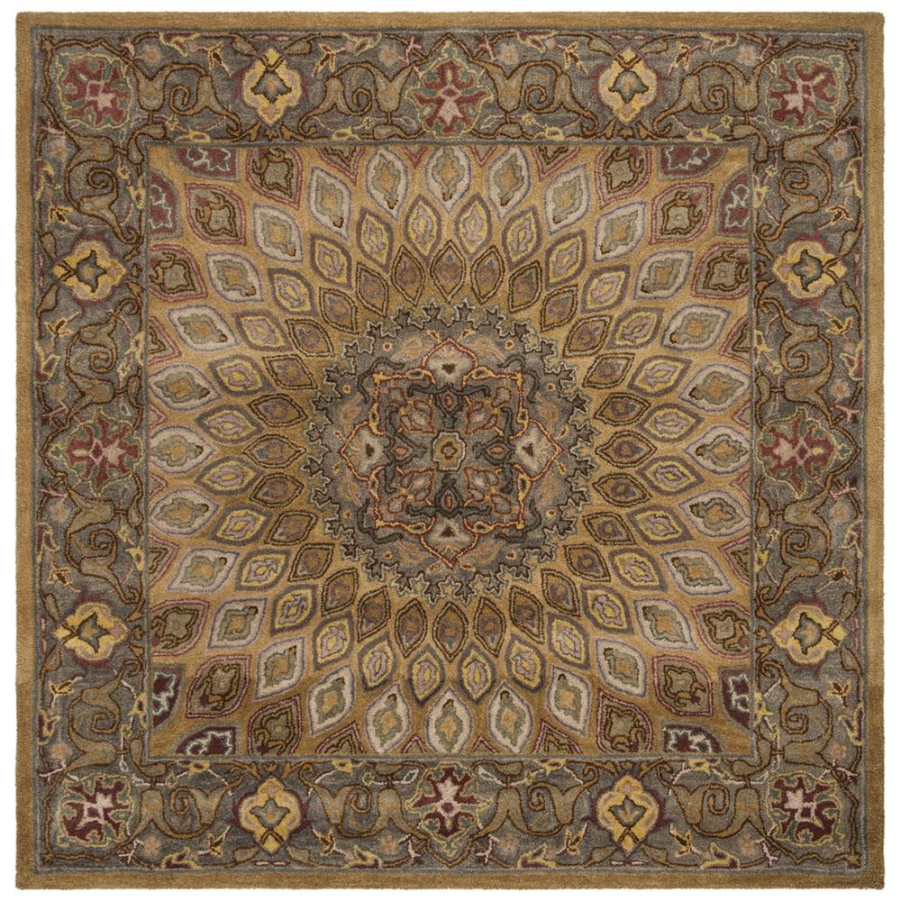 HERITAGE, LIGHT BROWN / GREY, 7' X 7' Square, Area Rug. Picture 1