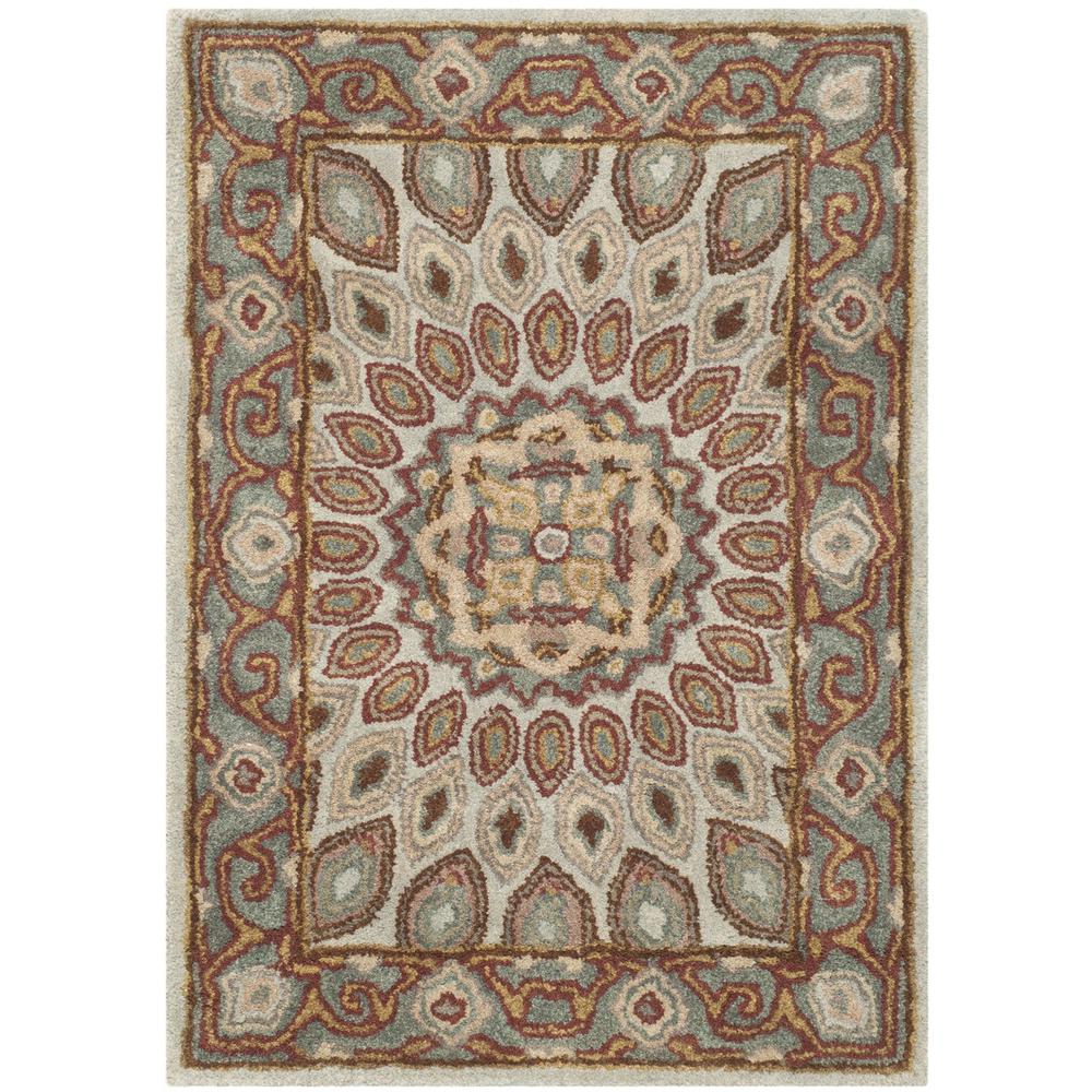 HERITAGE, BLUE / GREY, 2' X 3', Area Rug. Picture 1