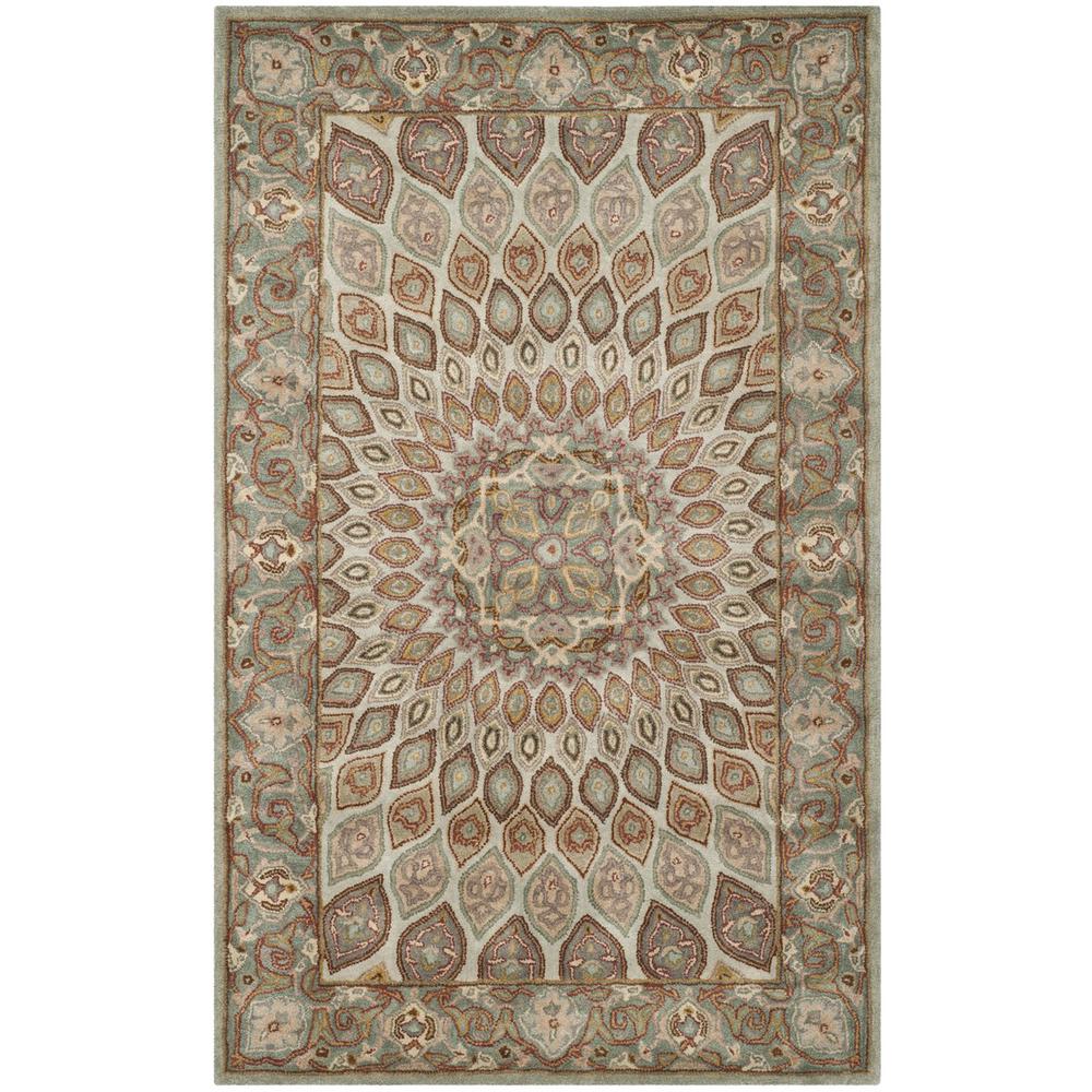 HERITAGE, BLUE / GREY, 5' X 8', Area Rug. Picture 1