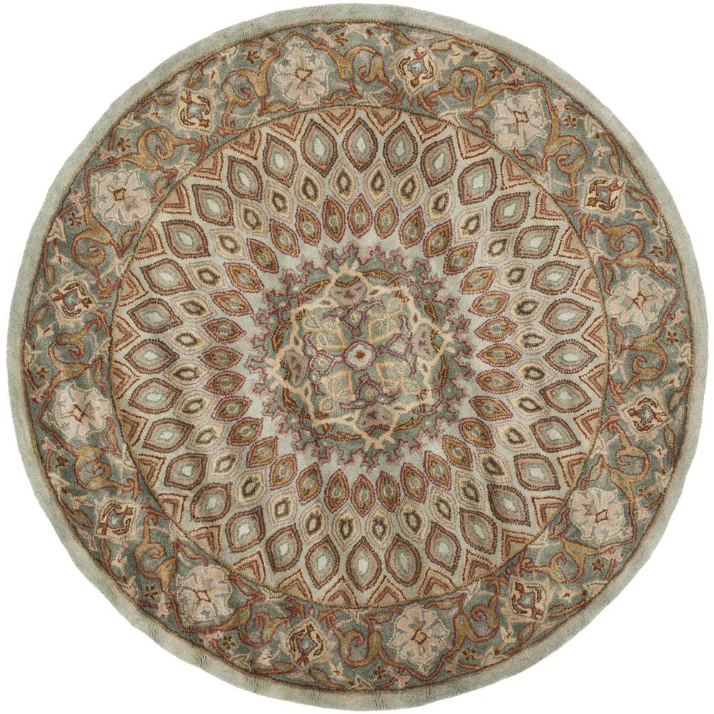 HERITAGE, BLUE / GREY, 6'-6" X 6'-6" Round, Area Rug. Picture 1