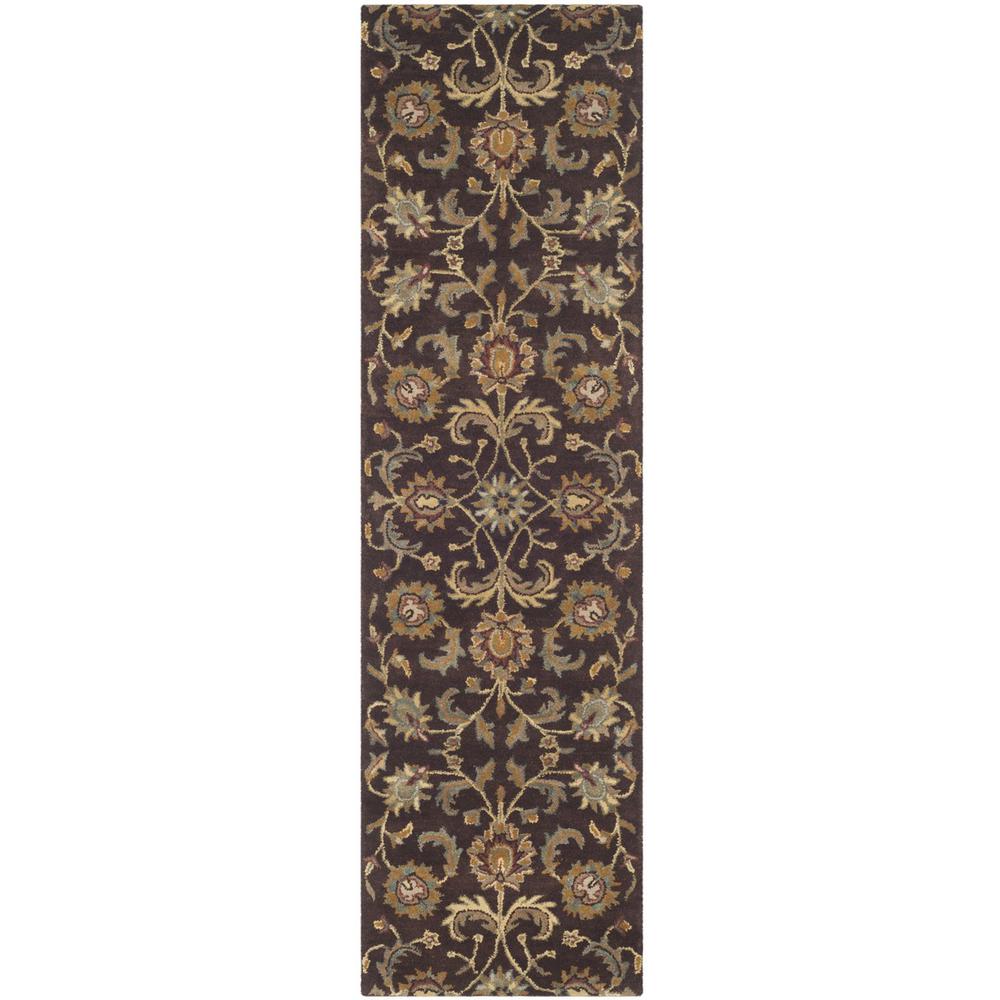 HERITAGE, BROWN / GOLD, 2'-3" X 8', Area Rug. Picture 1