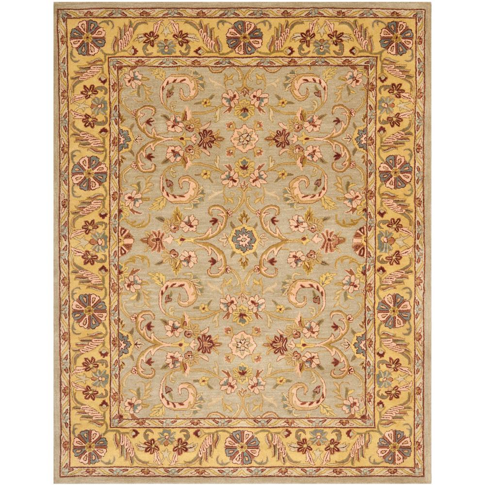 HERITAGE, GREY / GOLD, 7'-6" X 9'-6", Area Rug. Picture 1