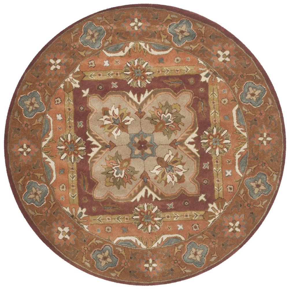 HERITAGE, RUST, 6' X 6' Round, Area Rug. Picture 1