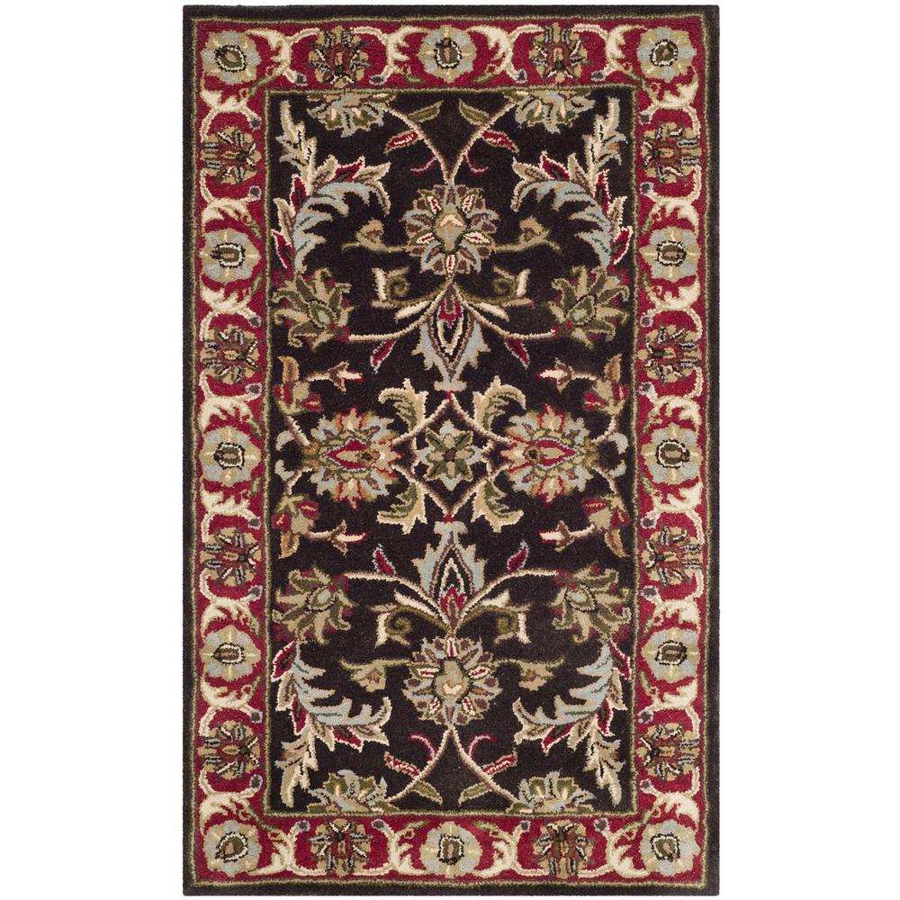 HERITAGE, CHOCOLATE / RED, 3' X 5', Area Rug. Picture 1