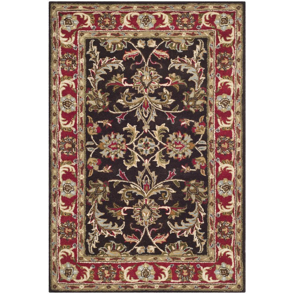HERITAGE, CHOCOLATE / RED, 4' X 6', Area Rug. Picture 1