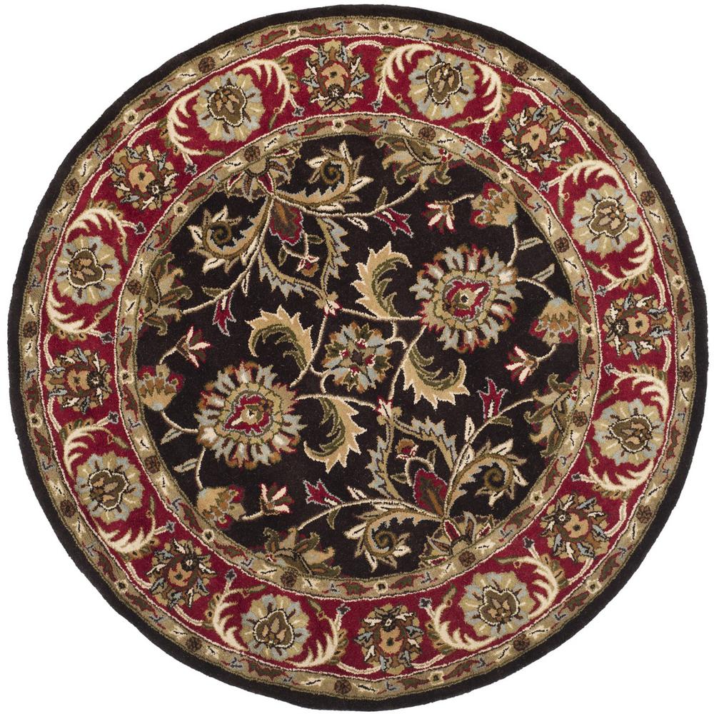 HERITAGE, CHOCOLATE / RED, 6' X 6' Round, Area Rug. Picture 1
