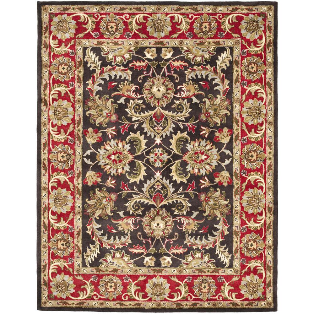 HERITAGE, CHOCOLATE / RED, 7'-6" X 9'-6", Area Rug. Picture 1