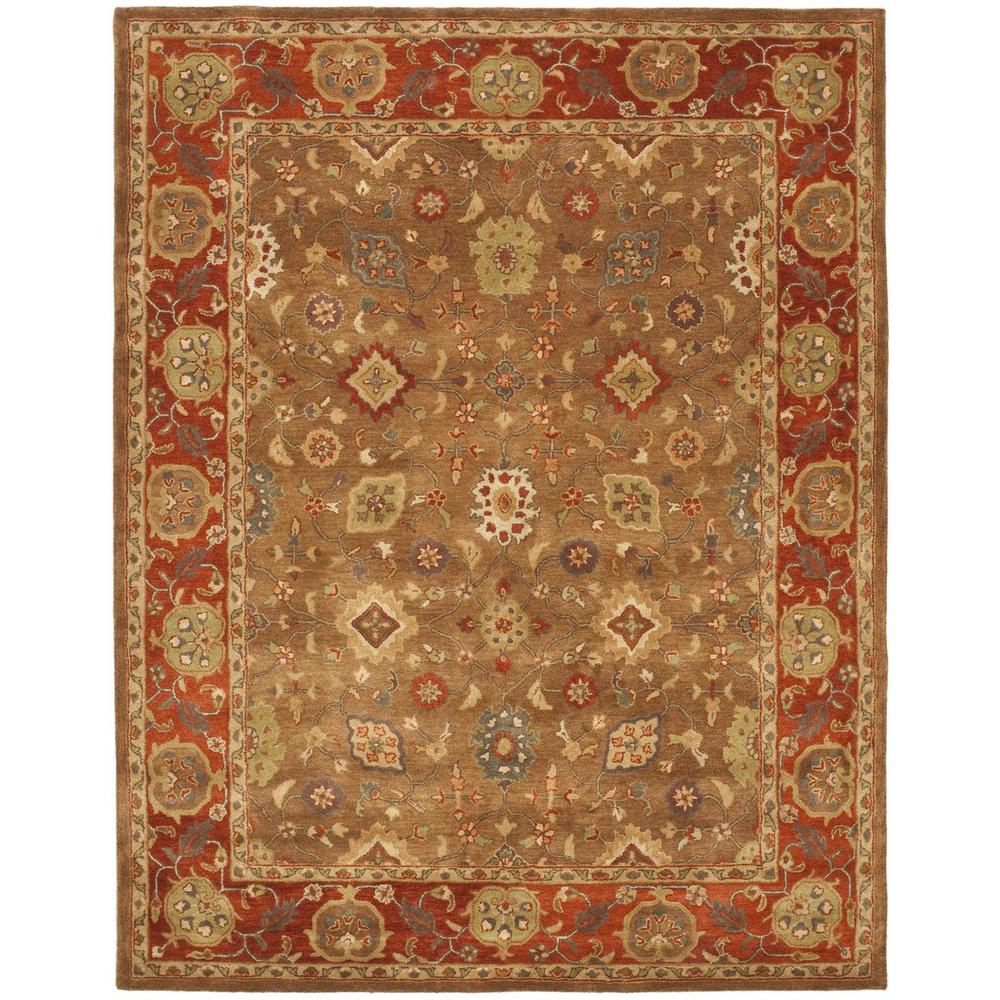 HERITAGE, MOSS / RUST, 7'-6" X 9'-6", Area Rug. Picture 1