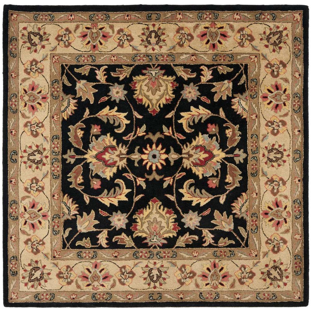HERITAGE, BLACK / BEIGE, 6' X 6' Square, Area Rug, HG957A-6SQ. Picture 1