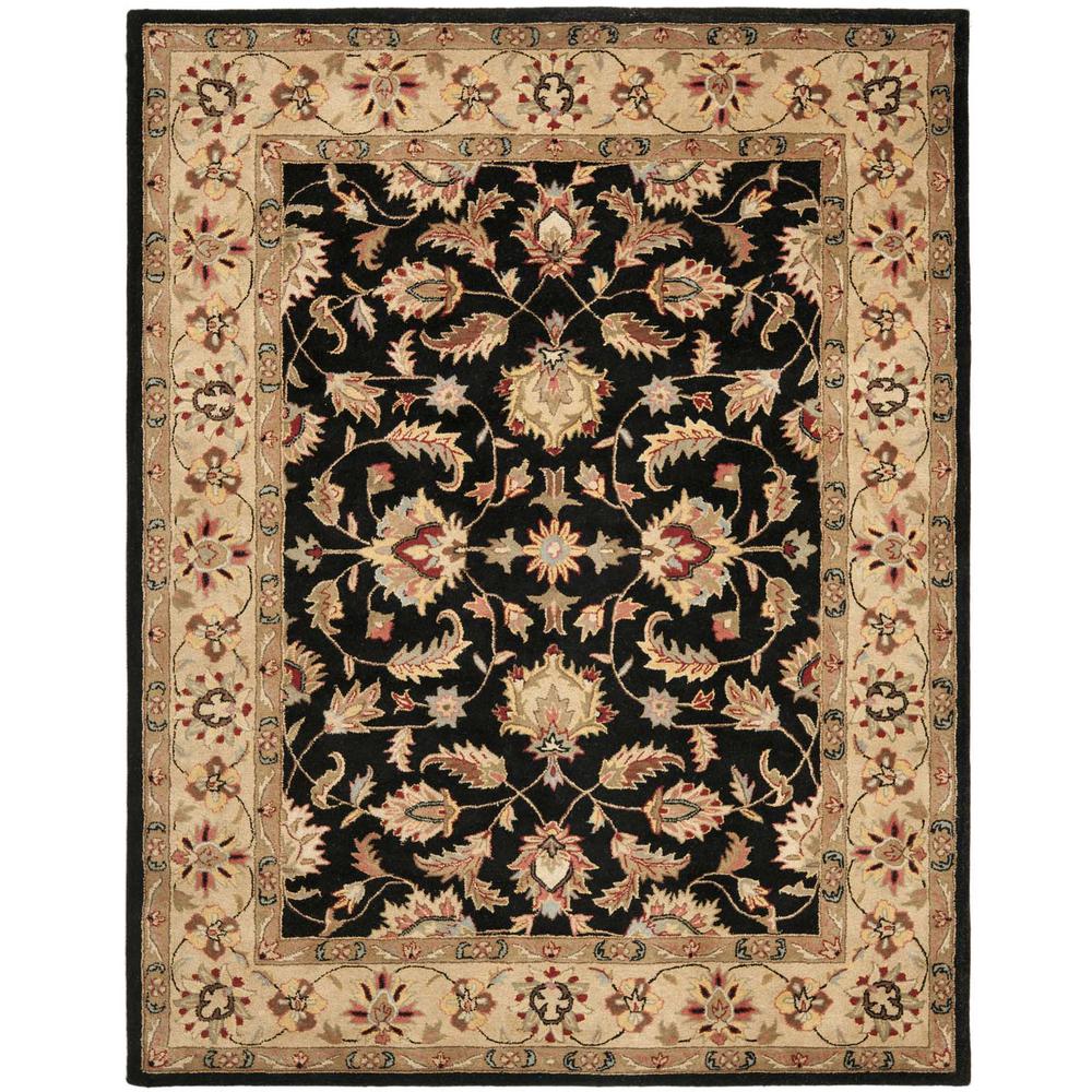 HERITAGE, BlACK / BEIGE, 7'-6" X 9'-6", Area Rug, HG957A-8. Picture 1