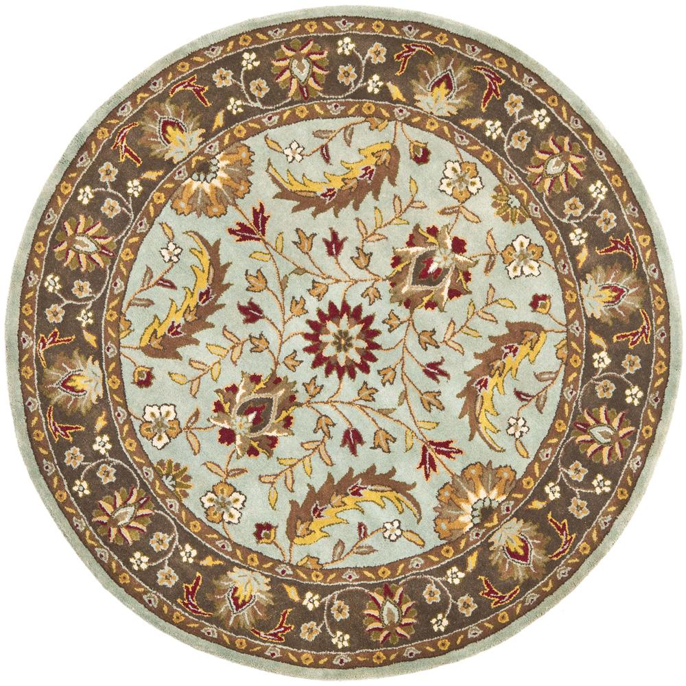 HERITAGE, BLUE / BROWN, 6' X 6' Round, Area Rug, HG962A-6R. Picture 1