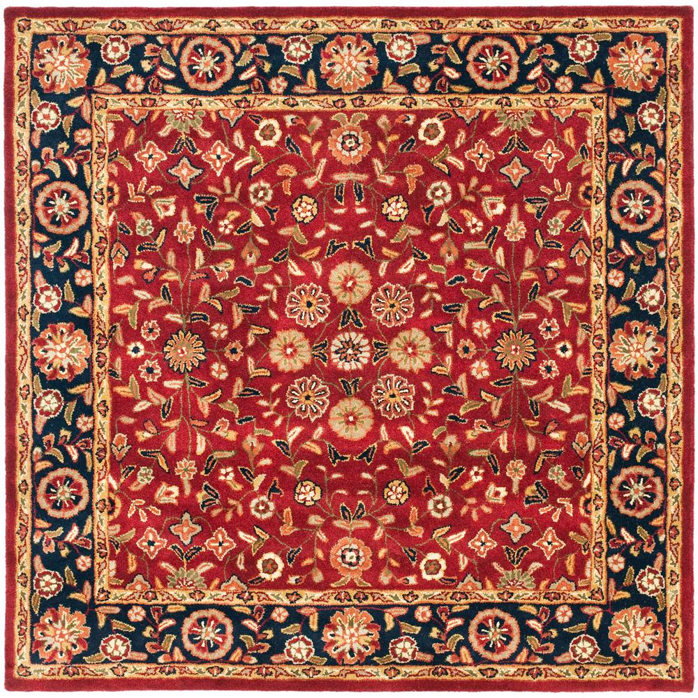HERITAGE, RED / NAVY, 6' X 6' Square, Area Rug. Picture 1