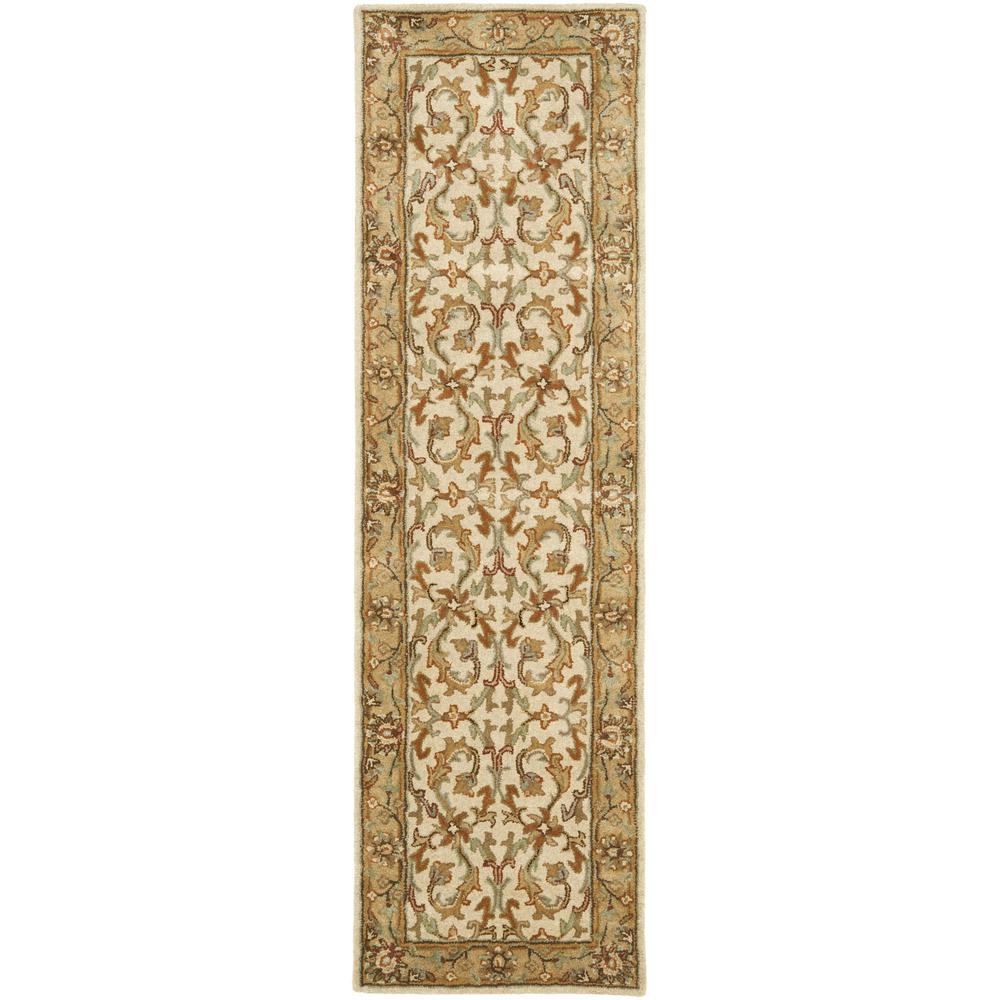 HERITAGE, BEIGE / GOLD, 2'-3" X 8', Area Rug. Picture 1
