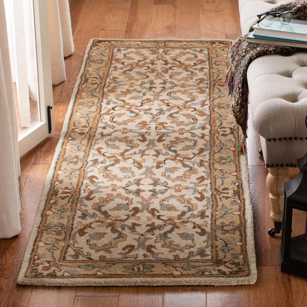 HERITAGE, BEIGE / GOLD, 2'-3" X 8', Area Rug. Picture 2