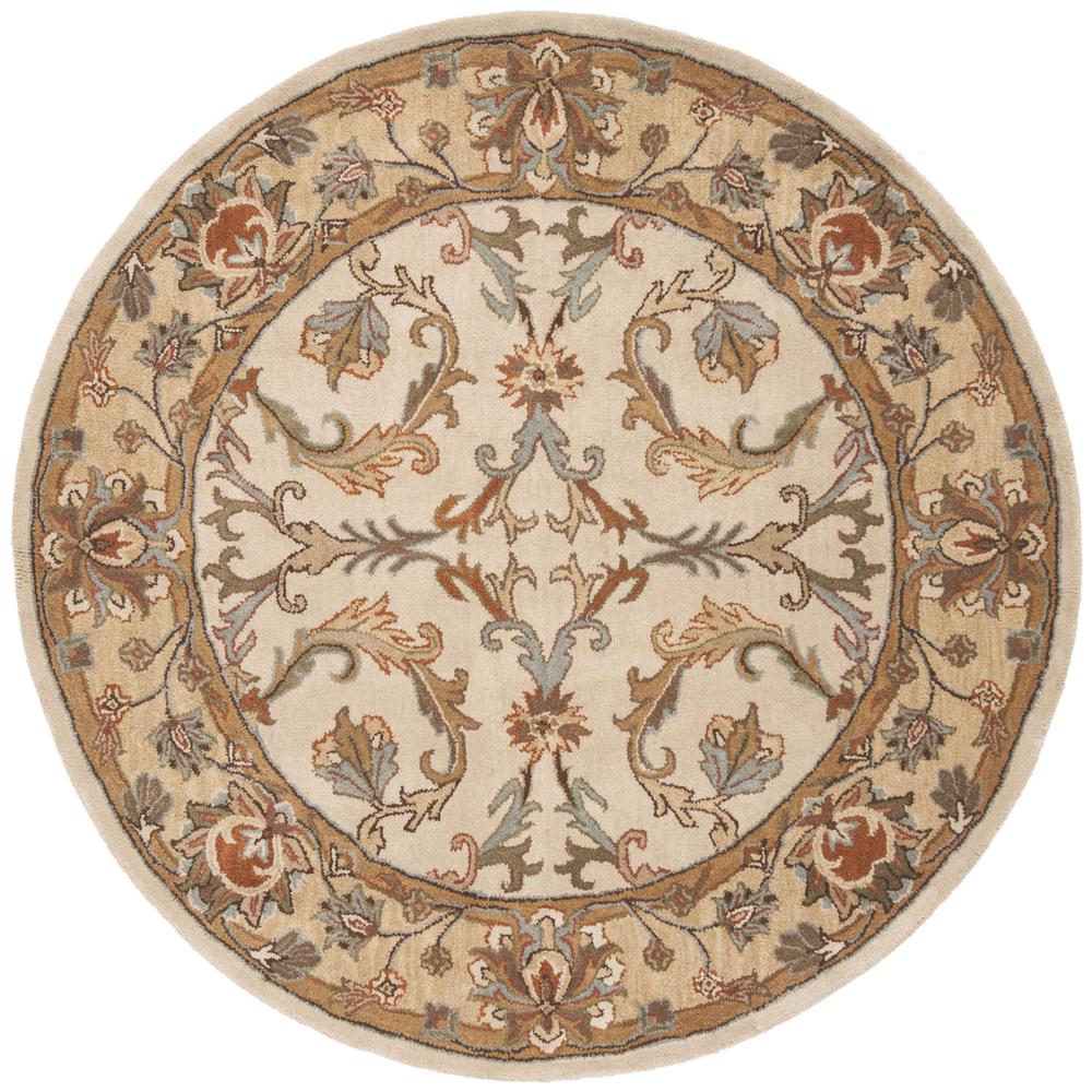 HERITAGE, BEIGE / GOLD, 6' X 6' Round, Area Rug. The main picture.