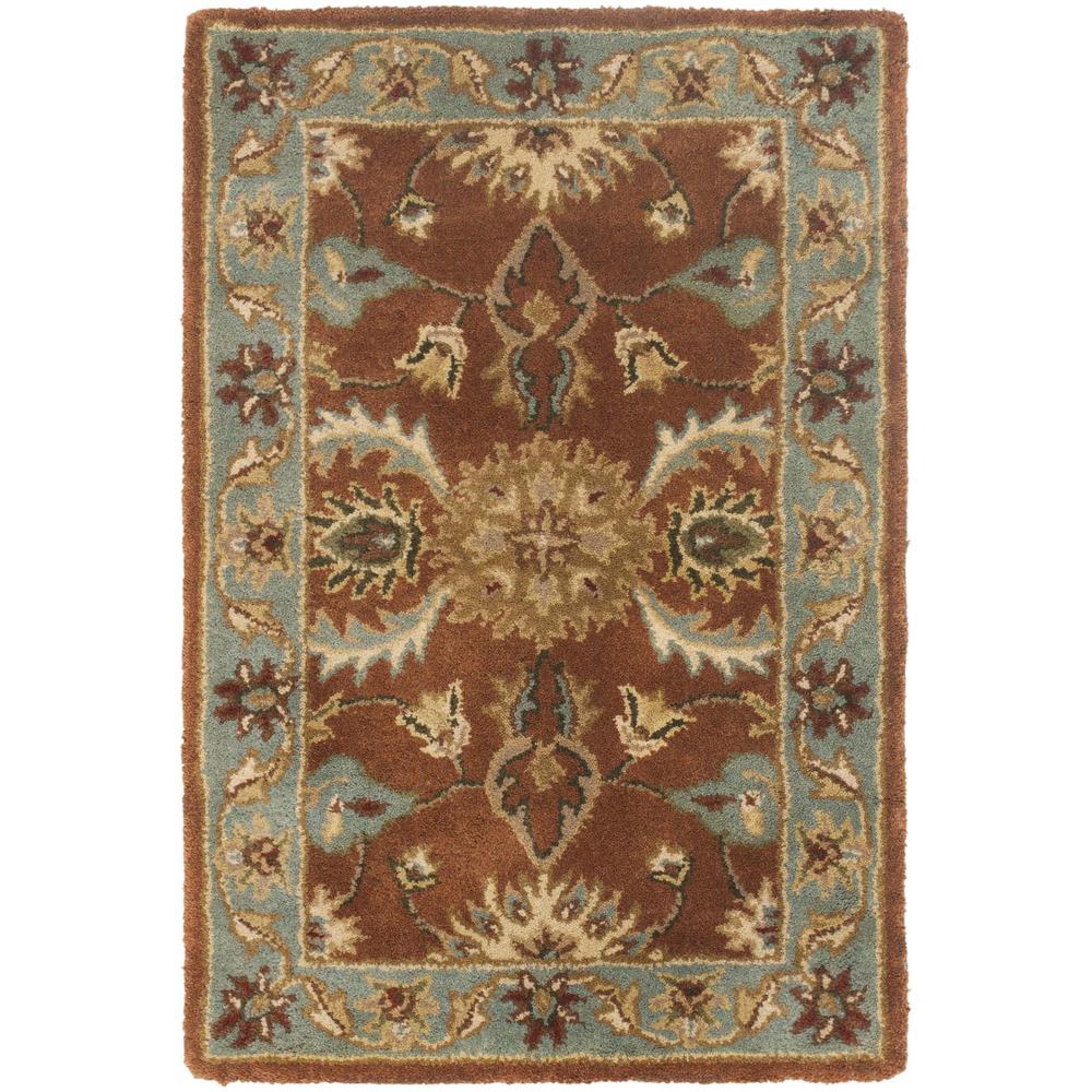 HERITAGE, BROWN / BLUE, 2' X 3', Area Rug, HG968A-2. The main picture.