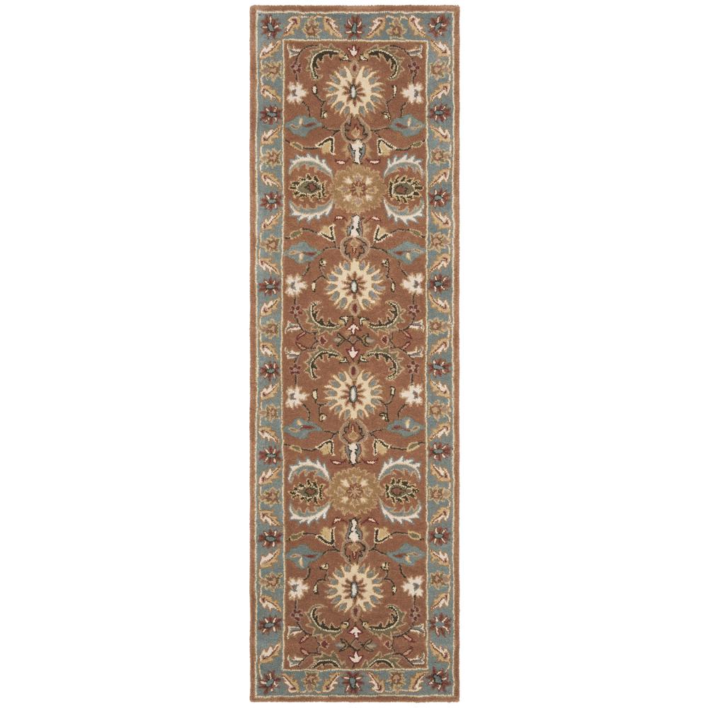 HERITAGE, BROWN / BLUE, 2'-3" X 8', Area Rug, HG968A-28. Picture 1