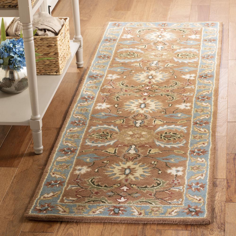 HERITAGE, BROWN / BLUE, 2'-3" X 8', Area Rug, HG968A-28. Picture 2