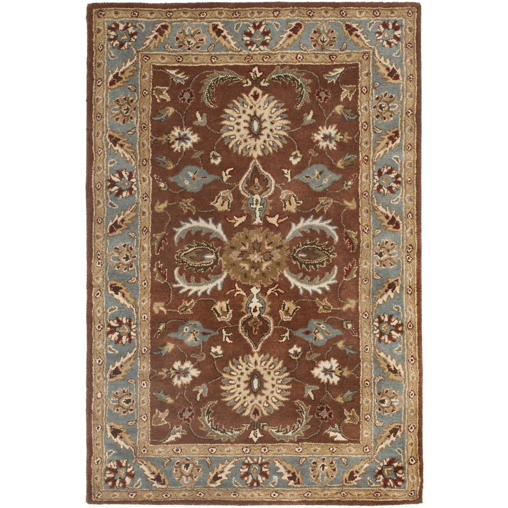 HERITAGE, BROWN / BLUE, 4' X 6', Area Rug, HG968A-4. The main picture.