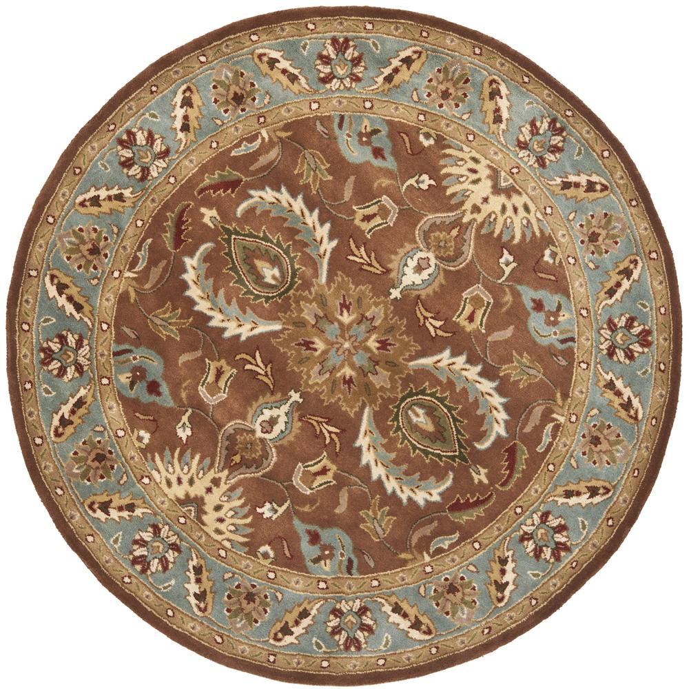 HERITAGE, BROWN / BLUE, 6' X 6' Round, Area Rug, HG968A-6R. Picture 2