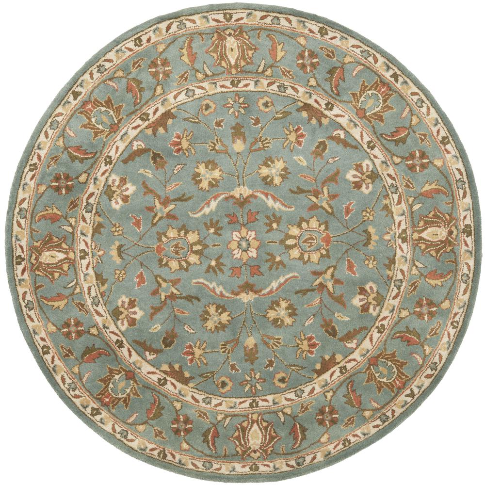 HERITAGE, BLUE / BLUE, 6' X 6' Round, Area Rug. Picture 1