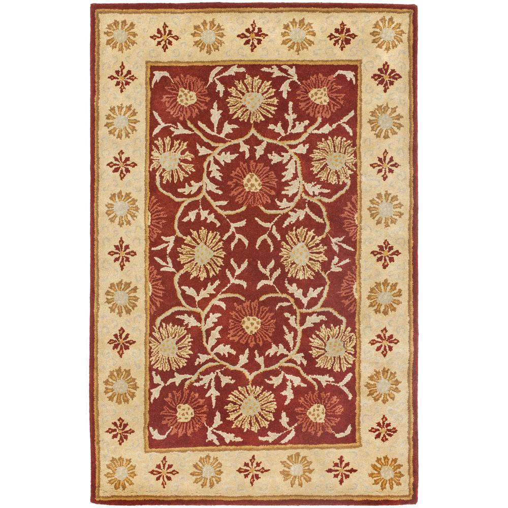HERITAGE, RED / BEIGE, 4' X 6', Area Rug. Picture 1